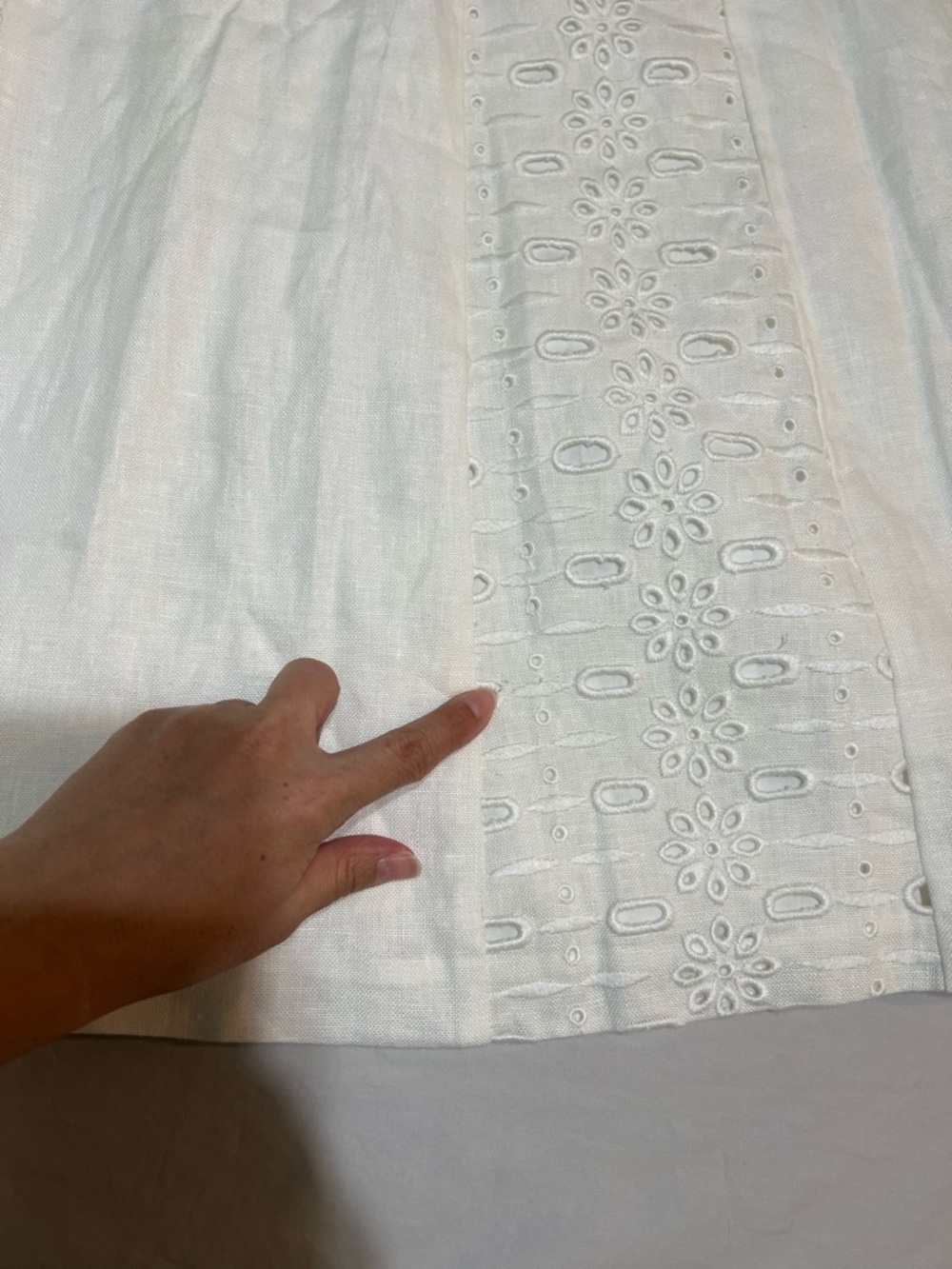 REISS Clarice Petite White Linen Eyelet Button Down Midi Dress Sz 4P Coastal - Picture 12 of 15